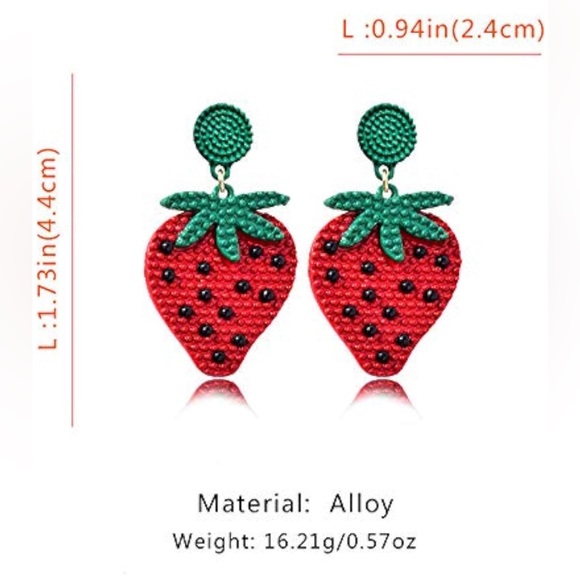 HAILEY BIEBER // RHODE STRAWBERRY EARRINGS - Picture 2 of 2